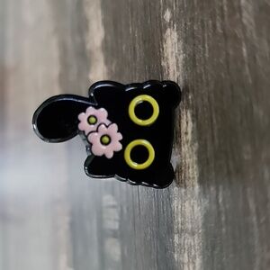 Flower BLACK CAT Brooch  BROOCH PIN